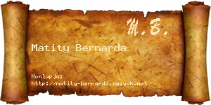 Matity Bernarda névjegykártya